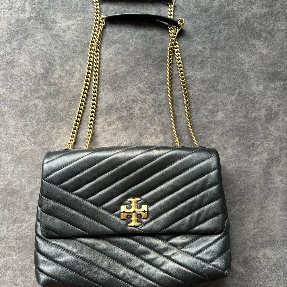 Tory Burch Kira Medium Black Quilted Shoulder Bag